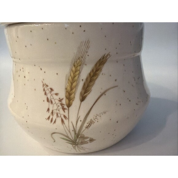 Vintage Treasure Craft Speckled Sugar Jar Wheat Design TCR19 - Picture 2 of 10